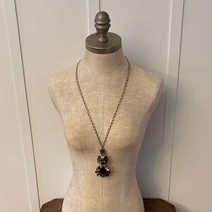 “Jeweled” Multicolor Pendant Necklace